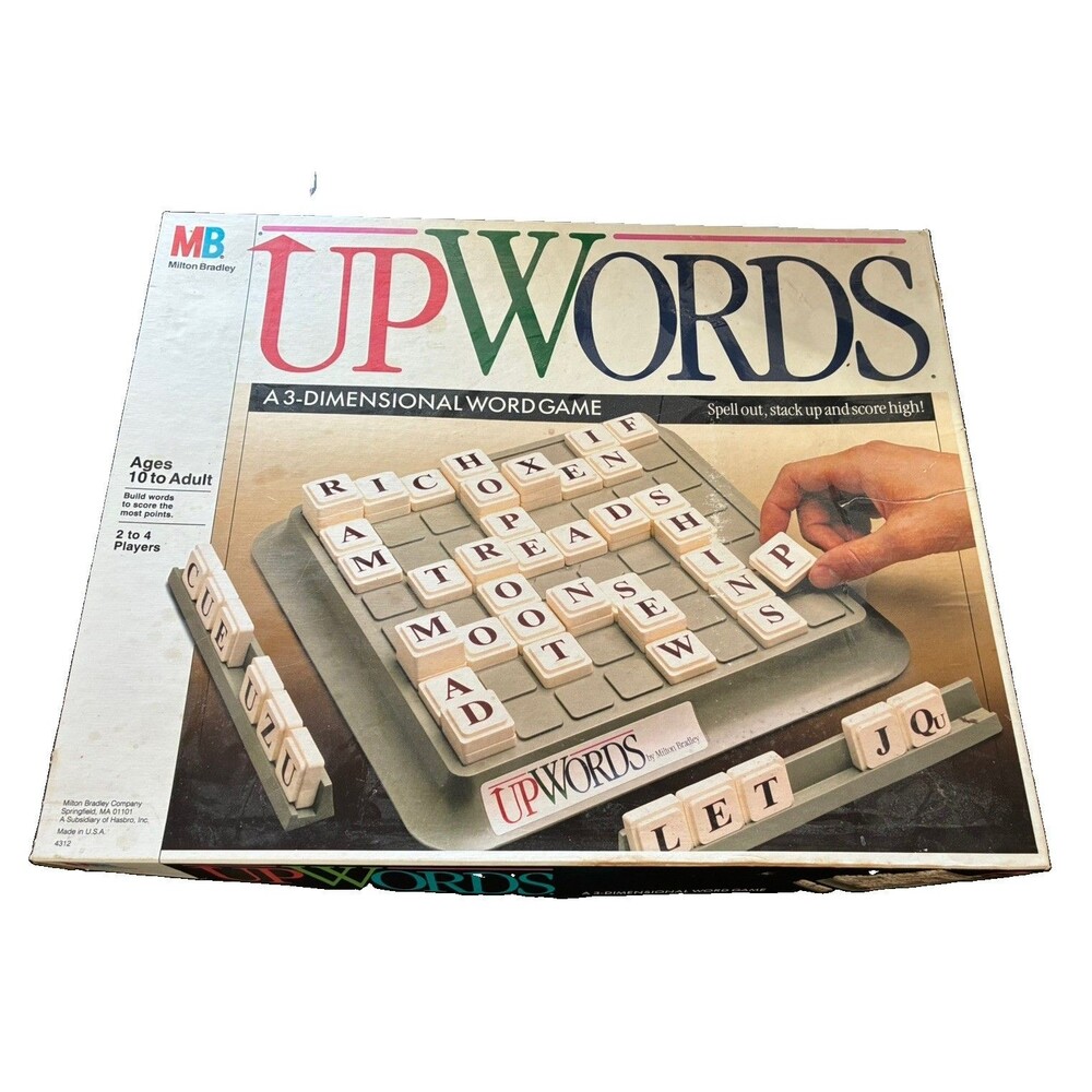 Vintage 1988 Upwords 3D Word Game, Milton Bradley